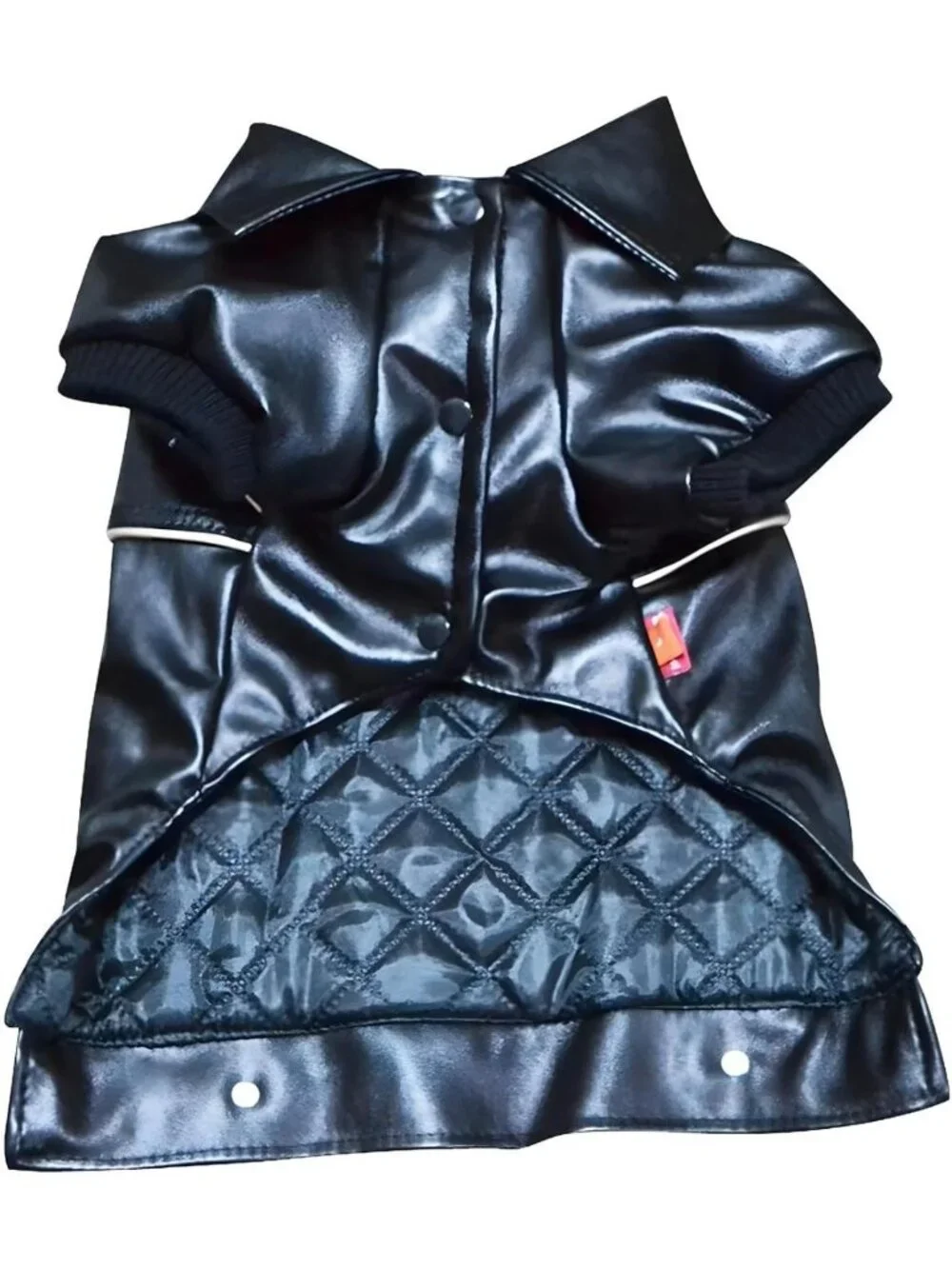 Stylish Waterproof Leather Dog Jacket - Cute Motorcycle Coat for Small & Medium